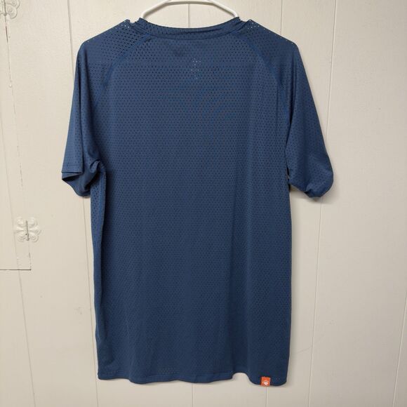 Rabbit Running T-Shirt EZ Perf Short Sleeve Performance Gym Trail Blue Men L GUC - Picture 12 of 12